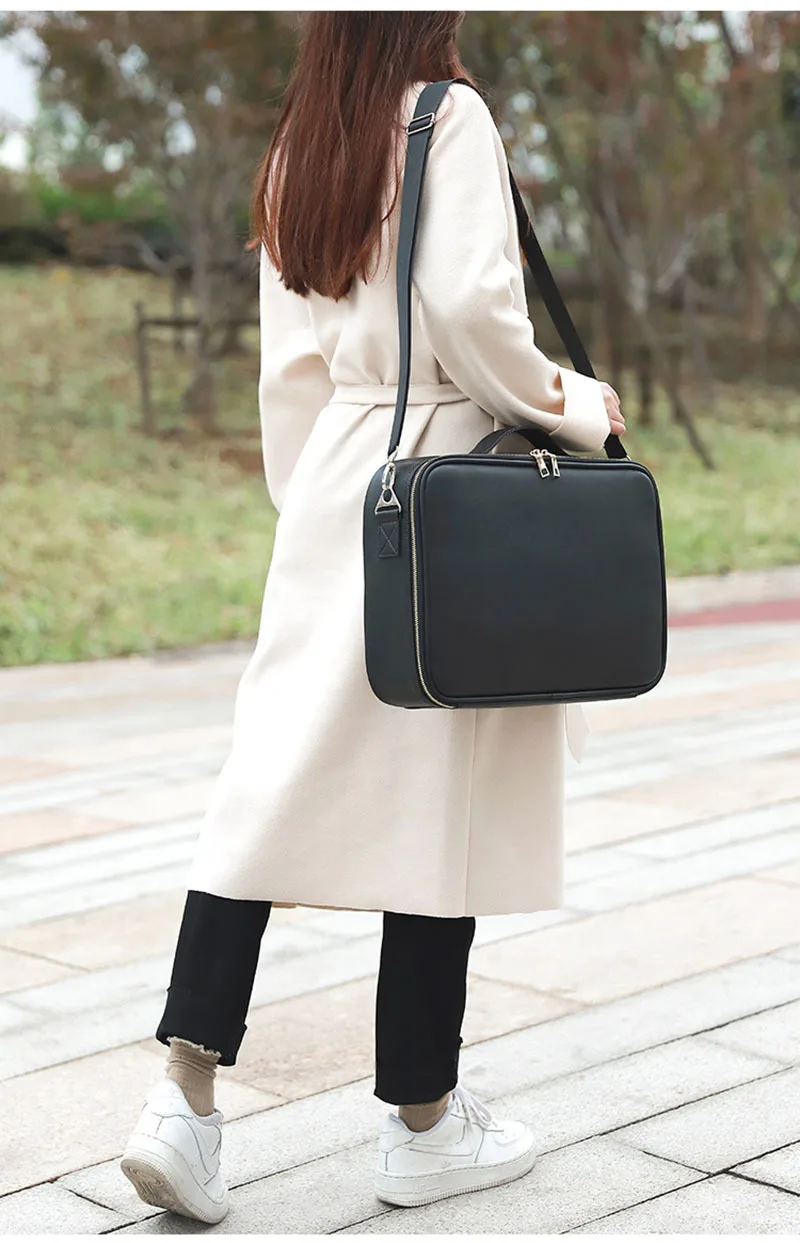 Professional Cosmetic Bag for Women Leather Travel Makeup Case Female Large Capacity Beauty Tool Makeup Brush Artist Make Up Box