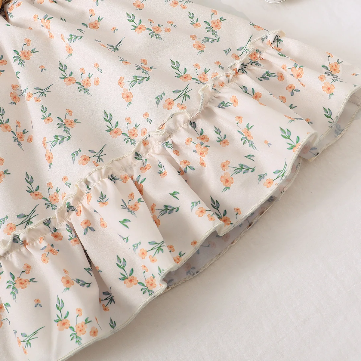 2PCS Kids Baby Girl Clothes Set Retro Off-Shoulder Top+Flowers Skirt Summer Sense Of Design Outfits for Child Girl 1-6 Years