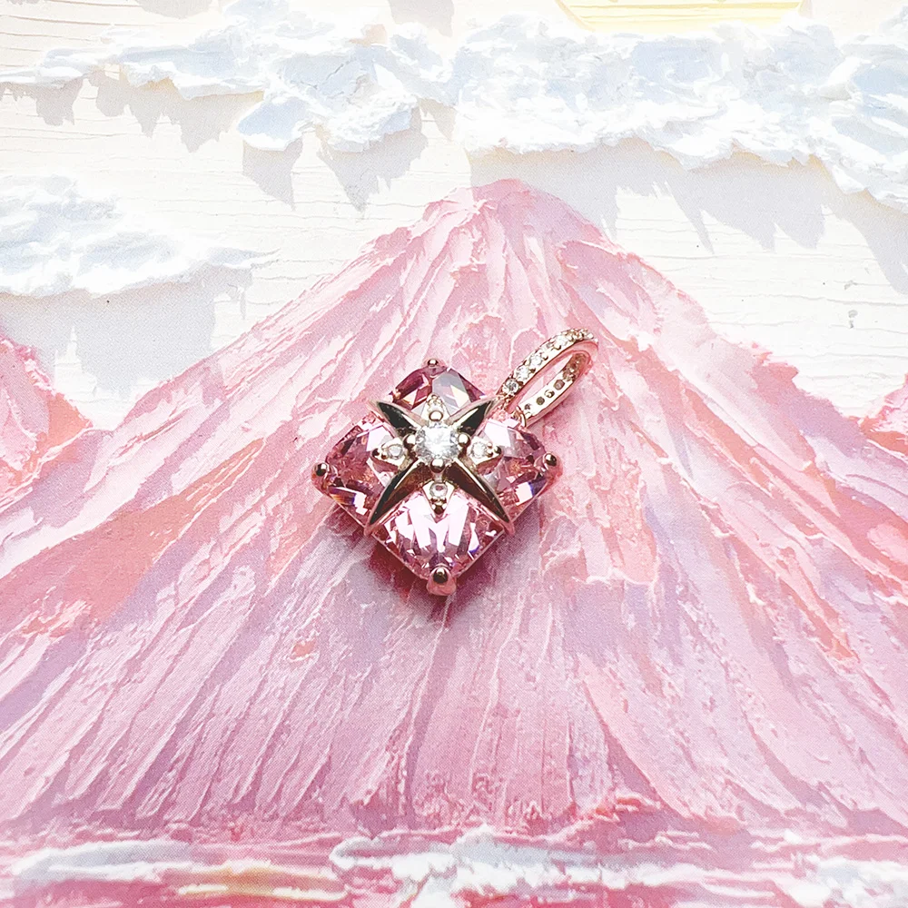 Rose Gold Plated Star with Stone Pendant Brand New Fashion Jewelry Romantic Gift for Women