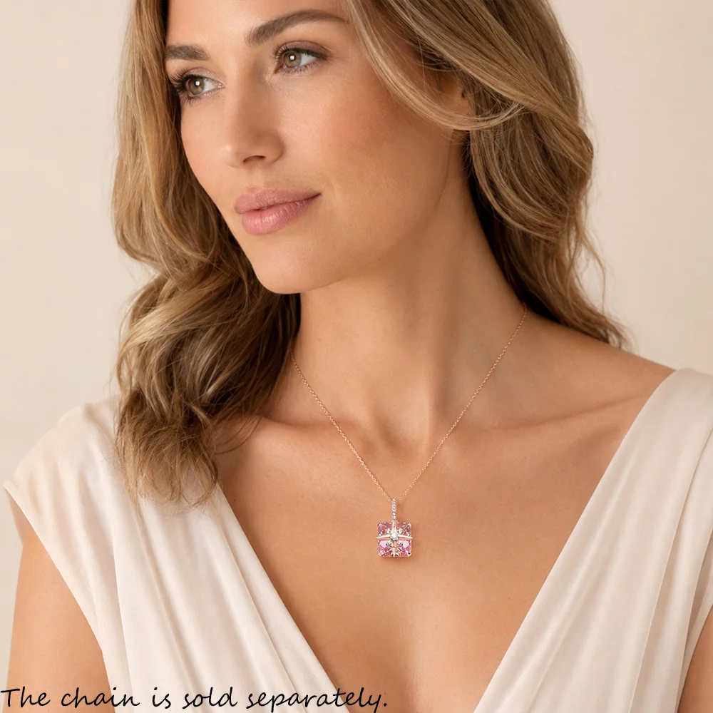 Rose Gold Plated Star with Stone Pendant Brand New Fashion Jewelry Romantic Gift for Women