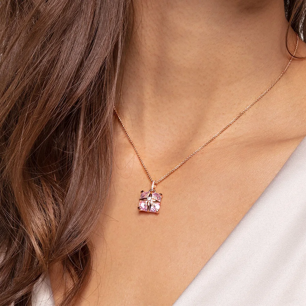 Rose Gold Plated Star with Stone Pendant Brand New Fashion Jewelry Romantic Gift for Women