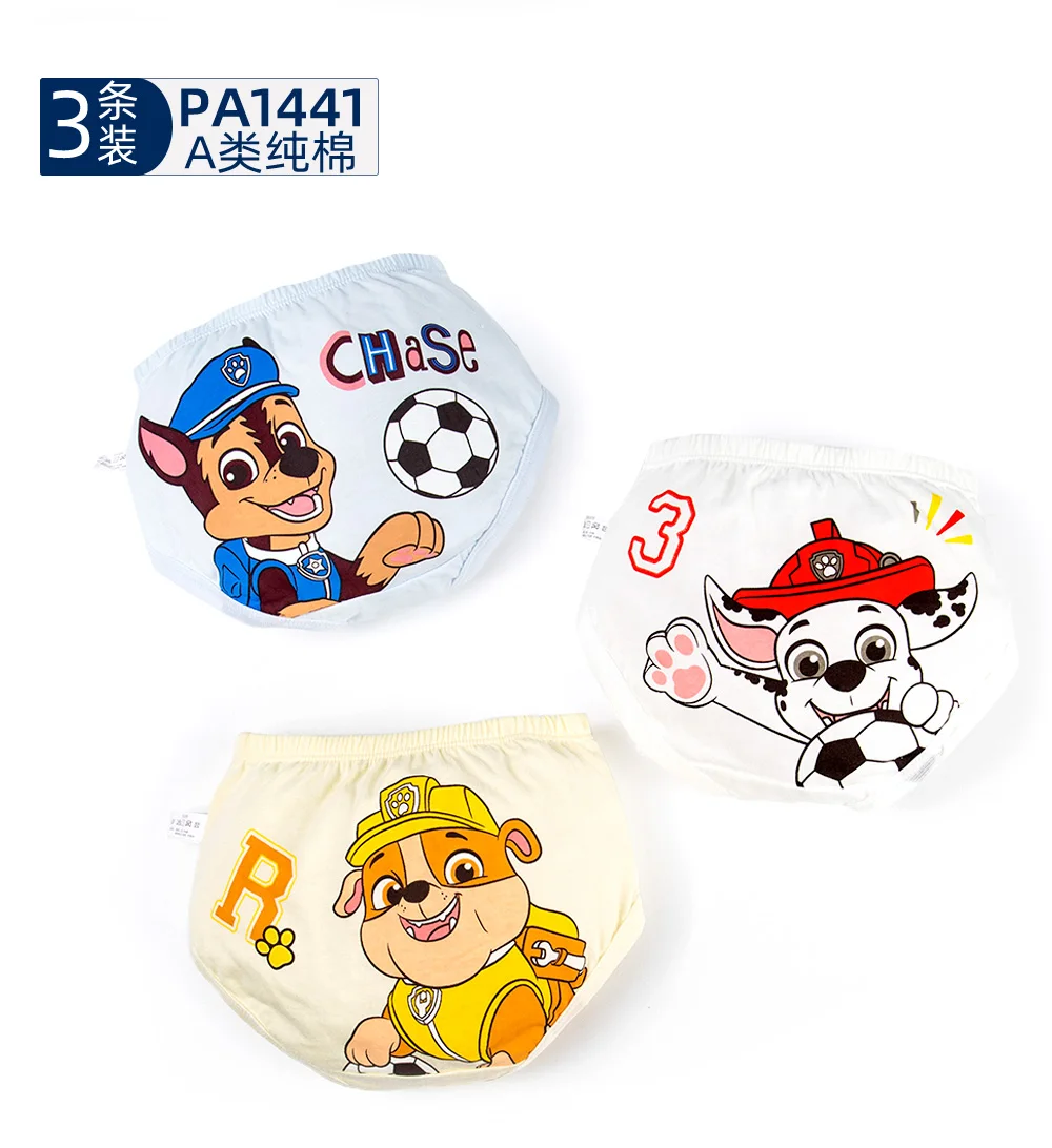 3PCS/SET Original Paw Patrol Children's Cotton Underpants Chase Marshall Rubble Boy Baby Triangle Underwear Boys Shorts Briefs