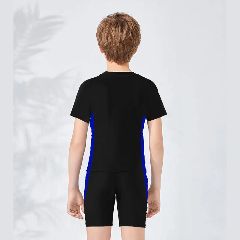 Children's Summer New Swimsuit Boys Middle And Big Kids Split Training Swimsuit Boys Swim Trunks New Quick-Drying Set Of Two