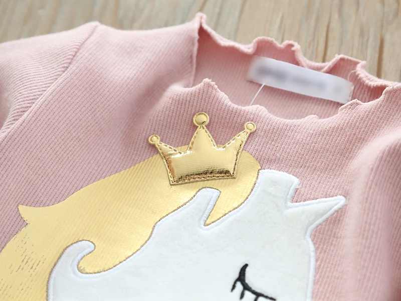 New Unicorn Girls Dress Autumn Spring Children Clothing Cotton Toddler Costume Birthday Party Kids Casual Princess Mesh Dress