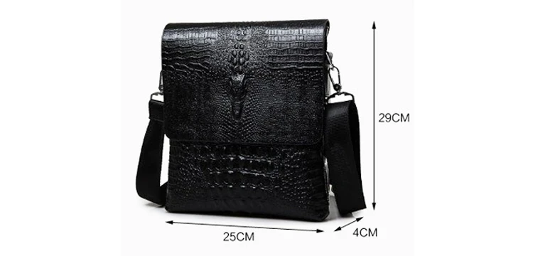 Luxury Brand Messenger Bag Men Leather Business Alligator Shoulder Bag Male Casual Satchel Crocodile Grain Crossbody Bag For Men