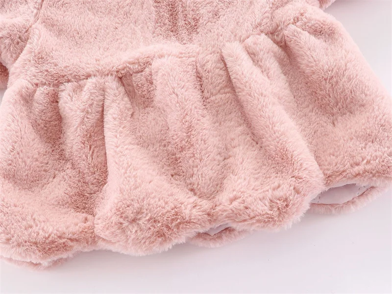 6 12 18 24 36 Months Baby Plush Jacket Cute Rabbit Ears Christmas Princess Girls Coat Keep Warm Hooded Outerwear Kids Clothes