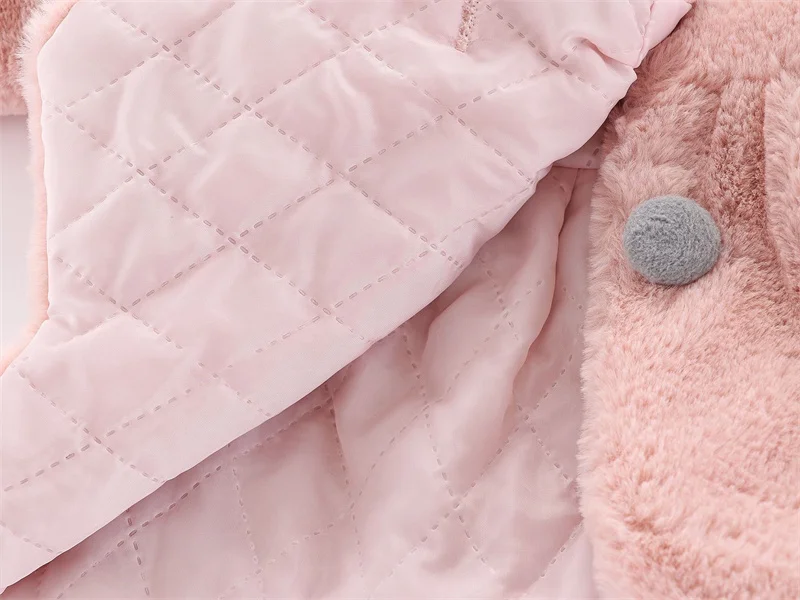 6 12 18 24 36 Months Baby Plush Jacket Cute Rabbit Ears Christmas Princess Girls Coat Keep Warm Hooded Outerwear Kids Clothes