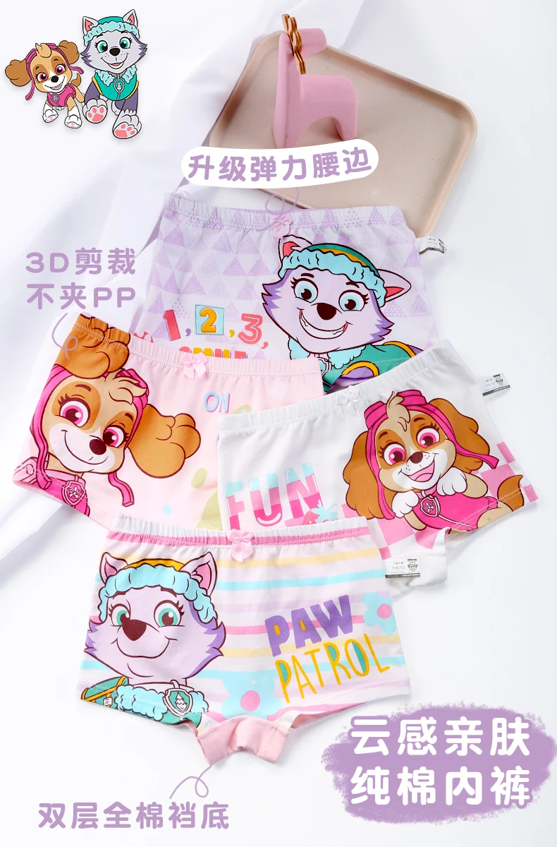 2024 New Genuine Paw Patrol Boys Girls Underpants Children Underwear Girls shorts Boxer Brief Cotton Corner Pants High Quality
