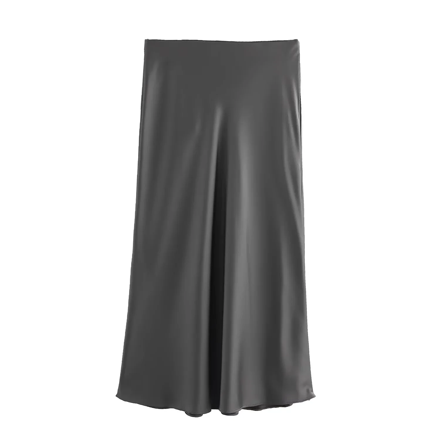 KONDALA 2026 Spring Summer Brown Satin Women Skirts Chic Elegant Prom Ladies Skirts Valentine‘s Day Beach Party Girls Skirts