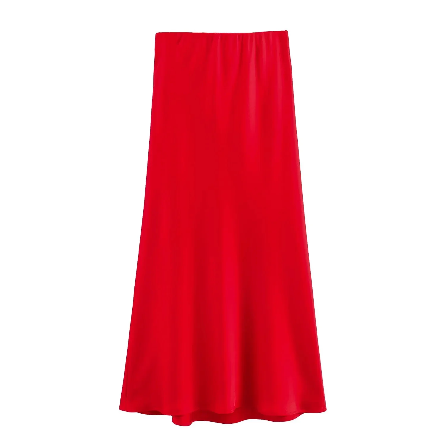 KONDALA 2026 Spring Summer Brown Satin Women Skirts Chic Elegant Prom Ladies Skirts Valentine‘s Day Beach Party Girls Skirts