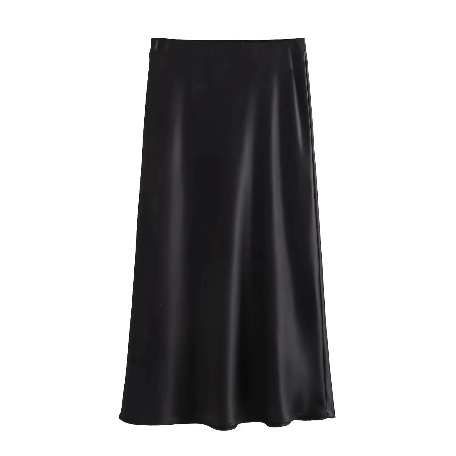 KONDALA 2026 Spring Summer Brown Satin Women Skirts Chic Elegant Prom Ladies Skirts Valentine‘s Day Beach Party Girls Skirts