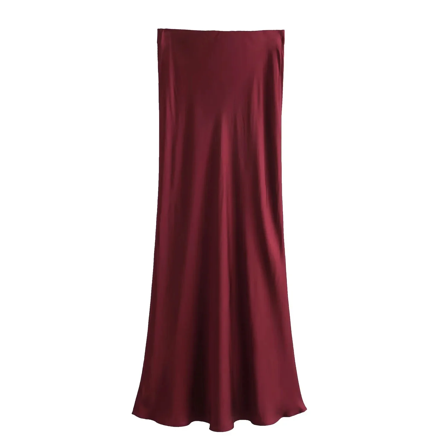 KONDALA 2026 Spring Summer Brown Satin Women Skirts Chic Elegant Prom Ladies Skirts Valentine‘s Day Beach Party Girls Skirts