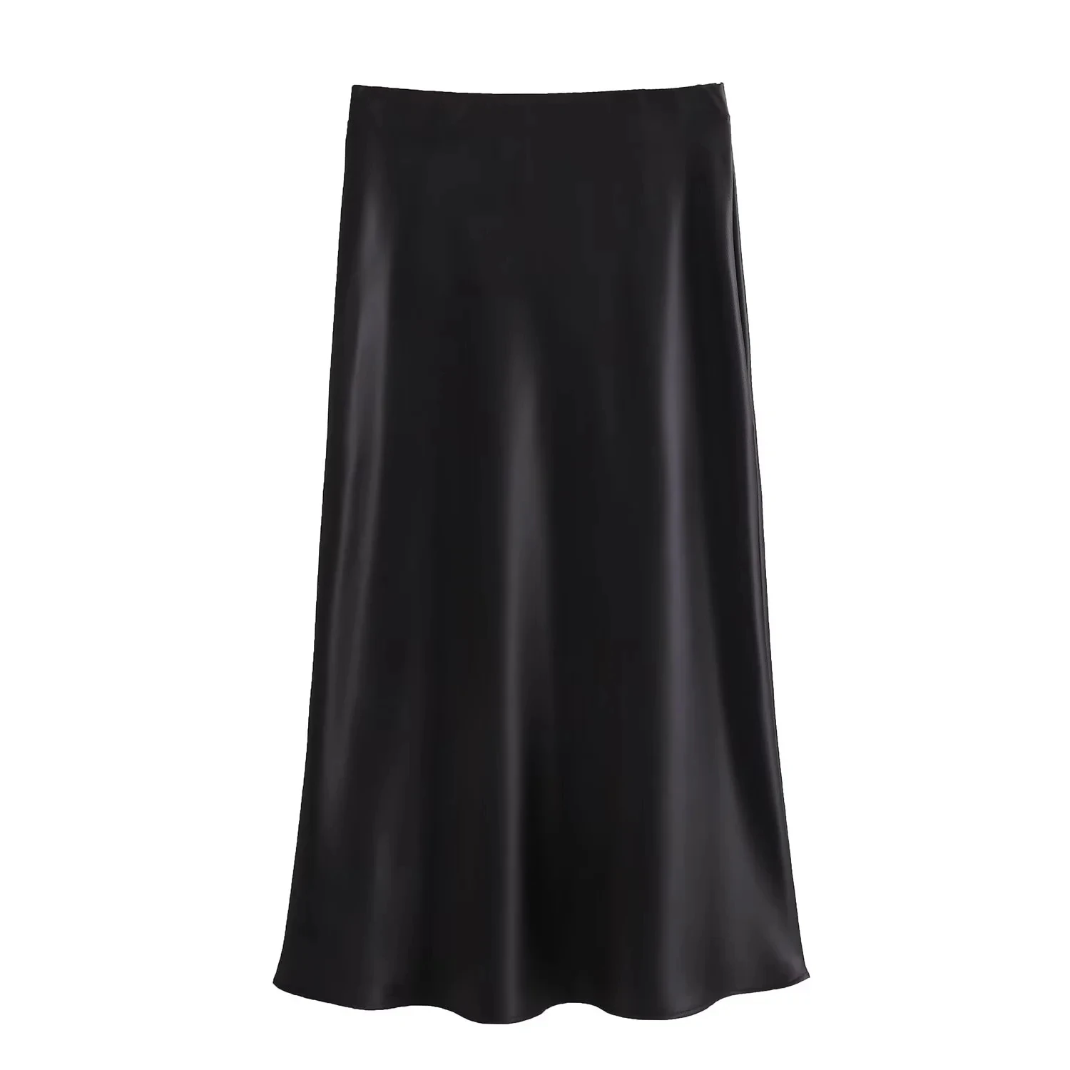 KONDALA 2026 Spring Summer Brown Satin Women Skirts Chic Elegant Prom Ladies Skirts Valentine‘s Day Beach Party Girls Skirts