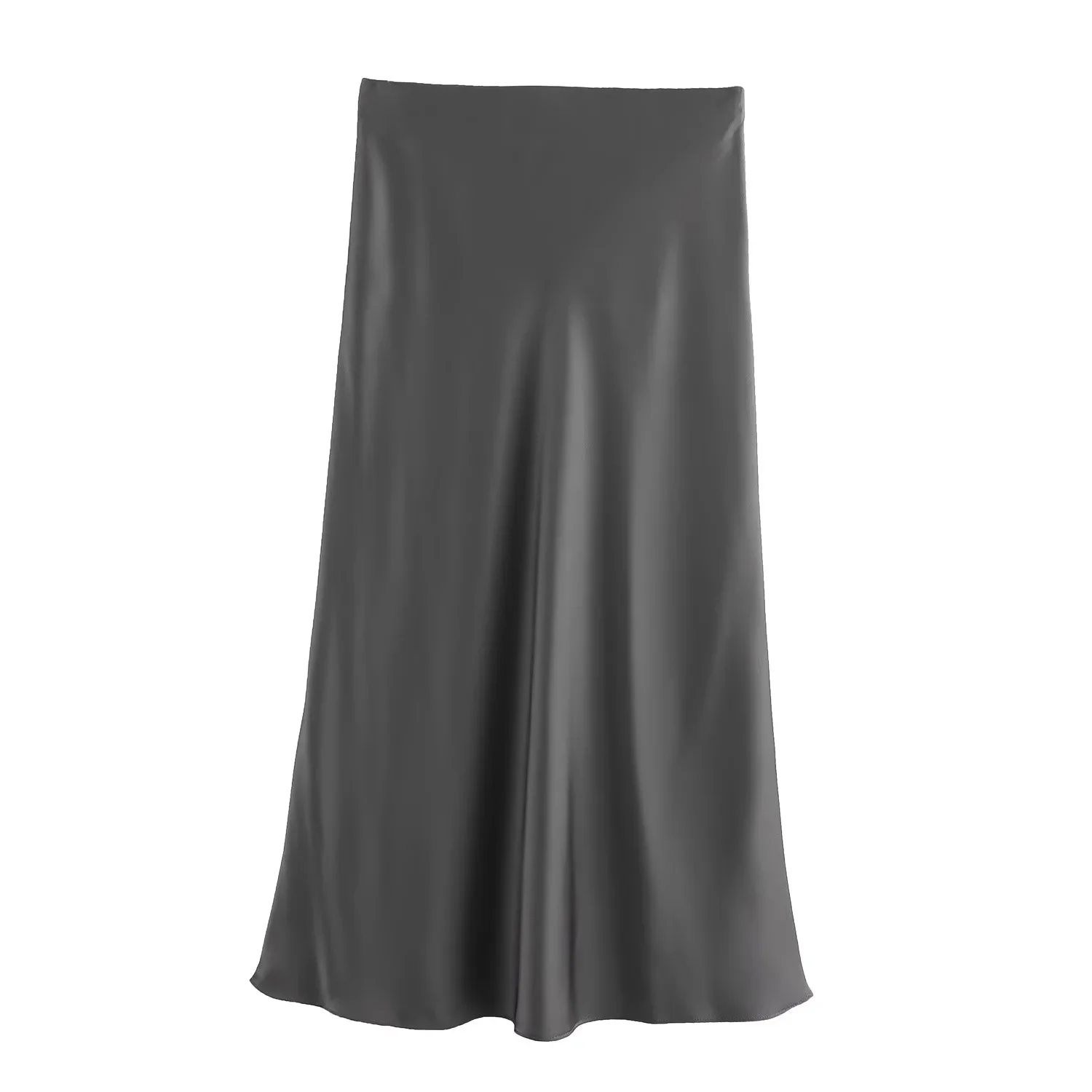 KONDALA 2026 Spring Summer Brown Satin Women Skirts Chic Elegant Prom Ladies Skirts Valentine‘s Day Beach Party Girls Skirts