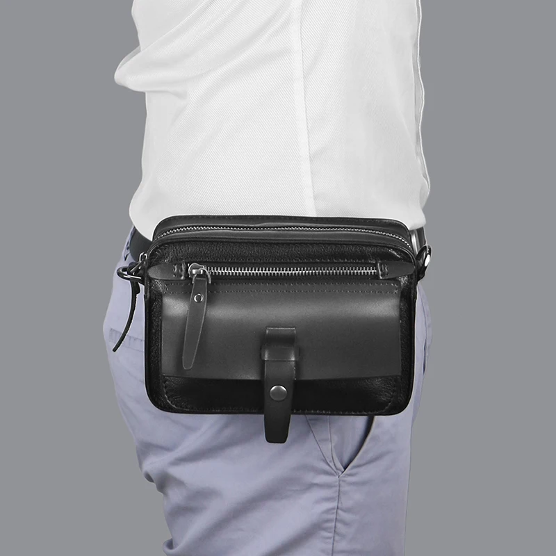 Genuine Leather Small Crossbody Cell Phone Bag for Women Men Strap Shoulder Handbag Purse Camera Bag with Credit Card Slots