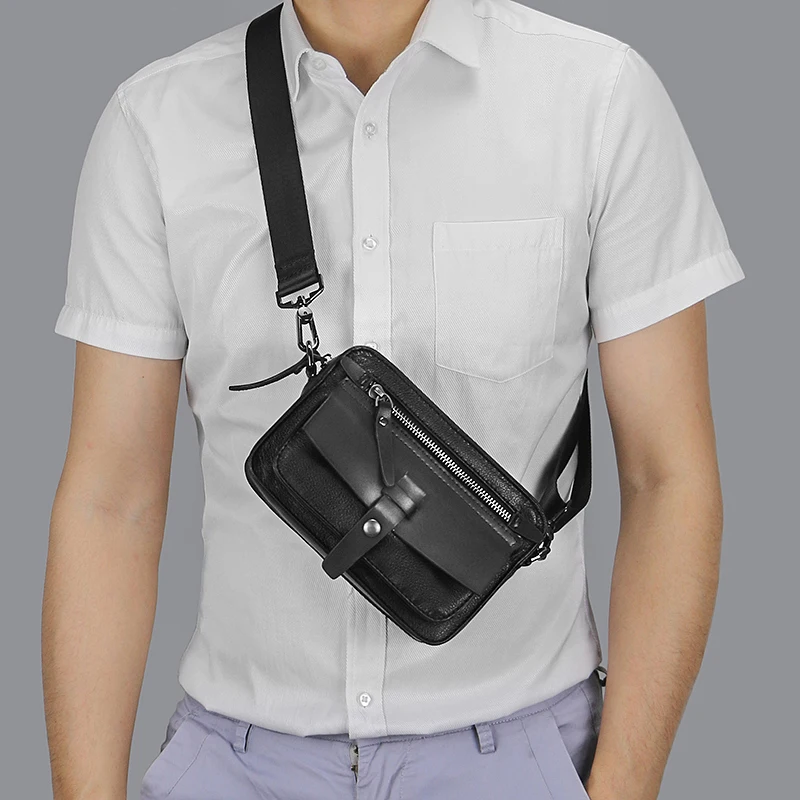 Genuine Leather Small Crossbody Cell Phone Bag for Women Men Strap Shoulder Handbag Purse Camera Bag with Credit Card Slots