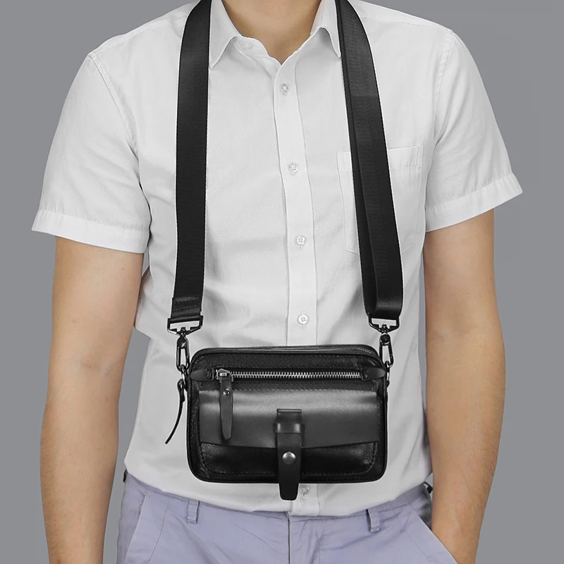 Genuine Leather Small Crossbody Cell Phone Bag for Women Men Strap Shoulder Handbag Purse Camera Bag with Credit Card Slots