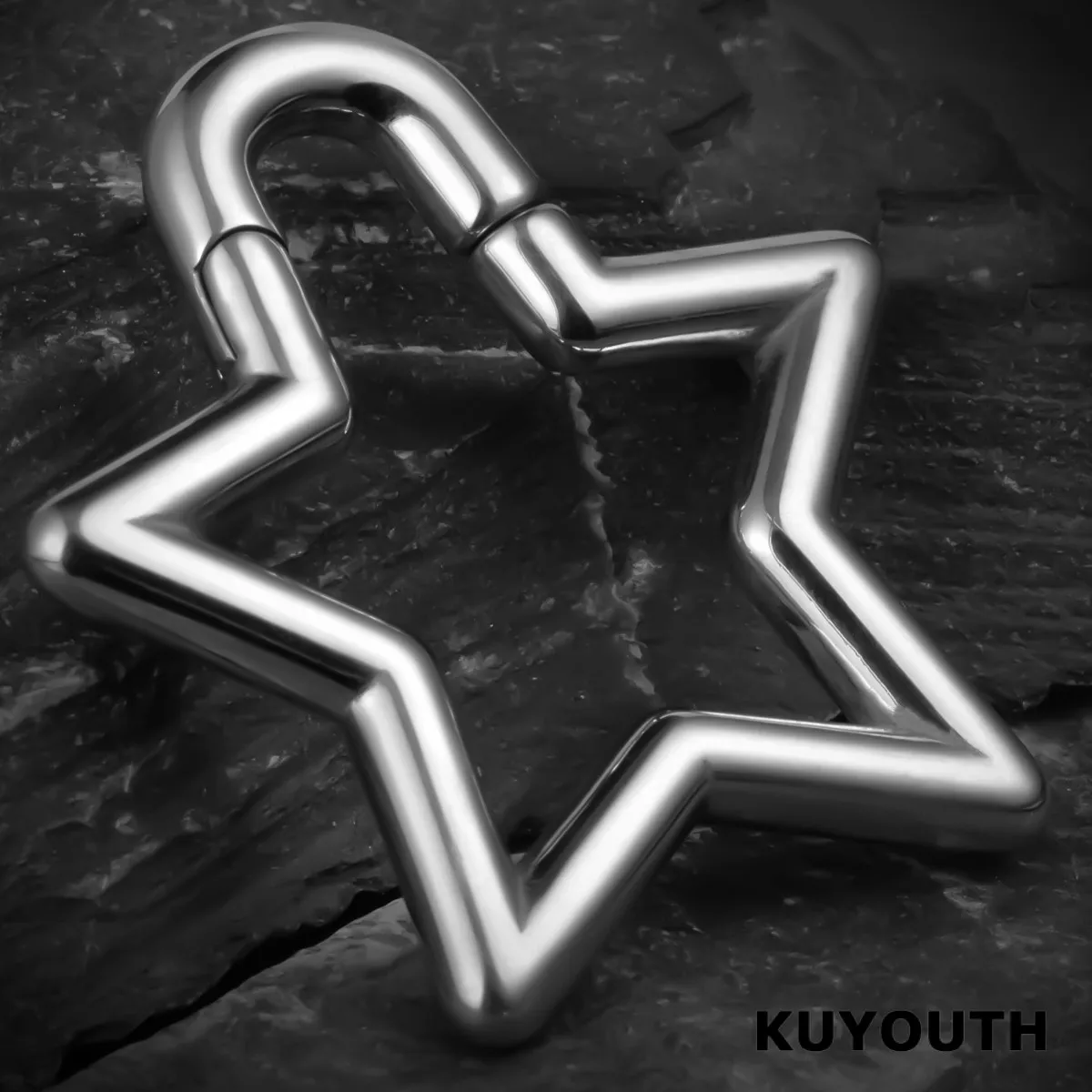 KUYOUTH-Ear Weights Expanders, Hanger Stretchers, Pentagram Magnet, Stainless Steel Piercing, Body Jewelry, Earring, 2Pcs
