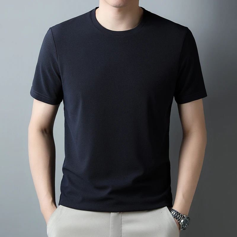 2026 Men's New Waffle Round Neck Short Sleeved T-shirt Summer Comfortable Top