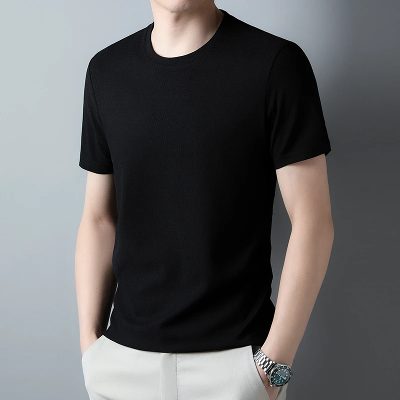 2026 Men's New Waffle Round Neck Short Sleeved T-shirt Summer Comfortable Top