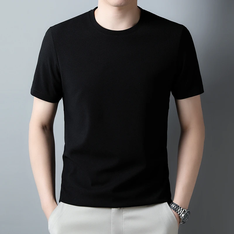 2026 Men's New Waffle Round Neck Short Sleeved T-shirt Summer Comfortable Top