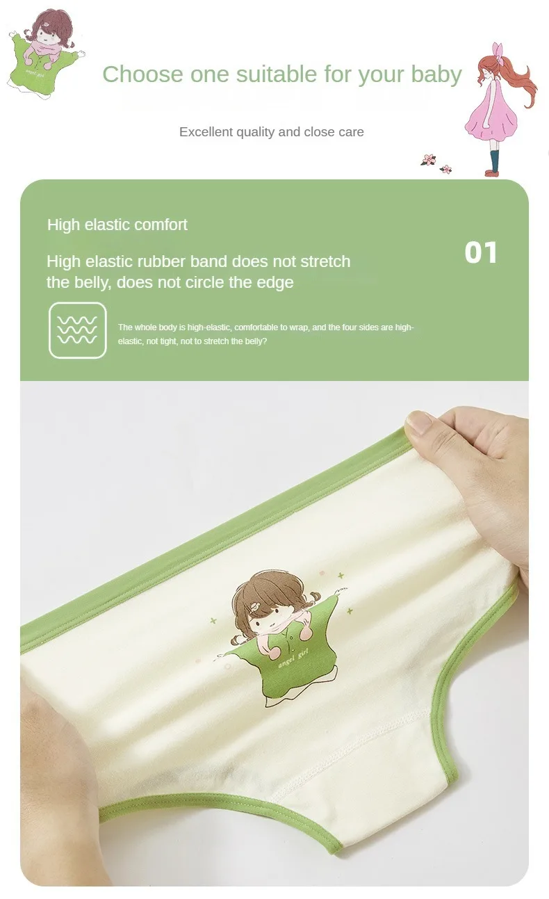 4PCS/set Children's Cotton Girl Panties for Girls Briefs Cute Children Girl Panties Soft Underwear Cartoon Shorts Underwears