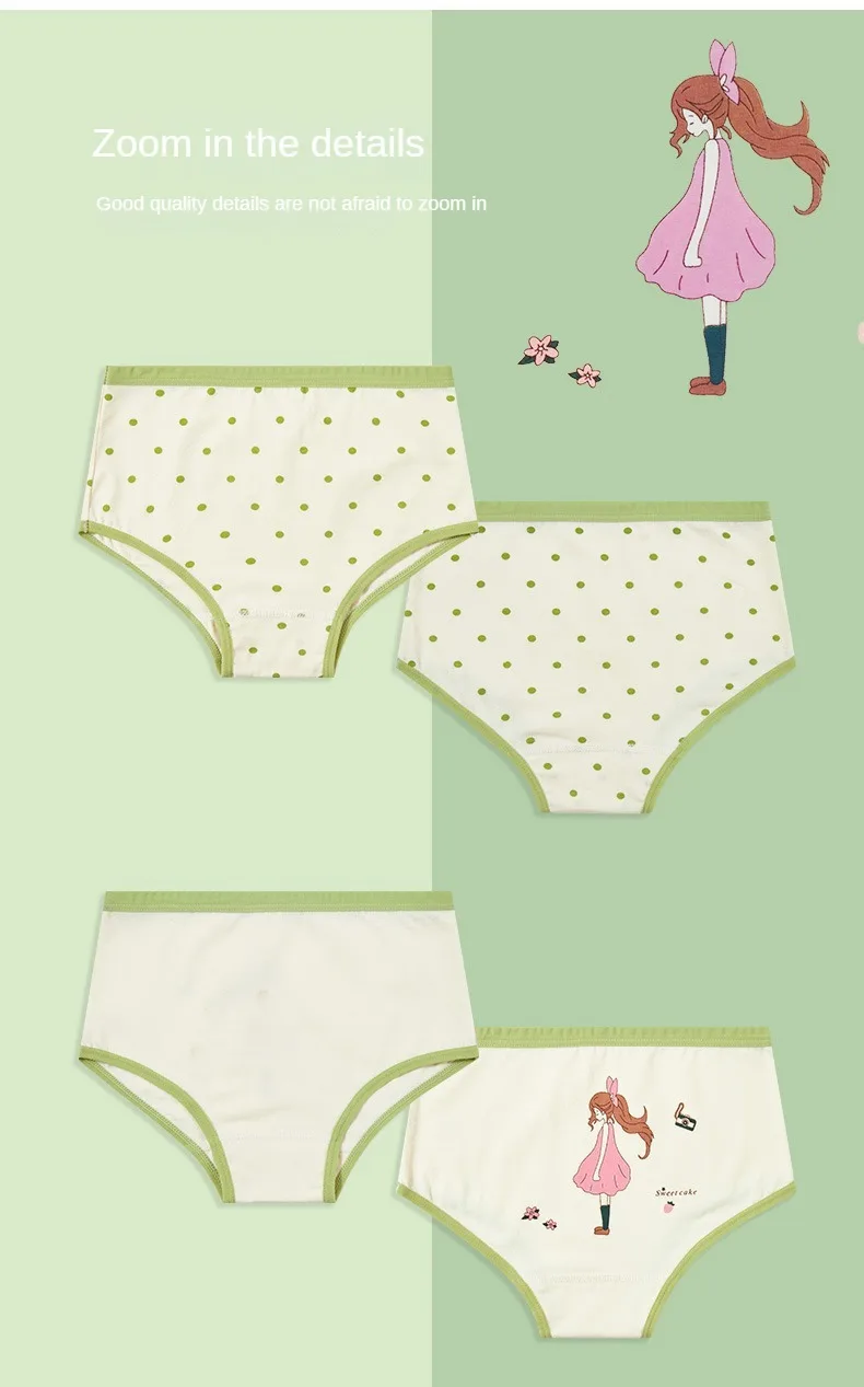 4PCS/set Children's Cotton Girl Panties for Girls Briefs Cute Children Girl Panties Soft Underwear Cartoon Shorts Underwears