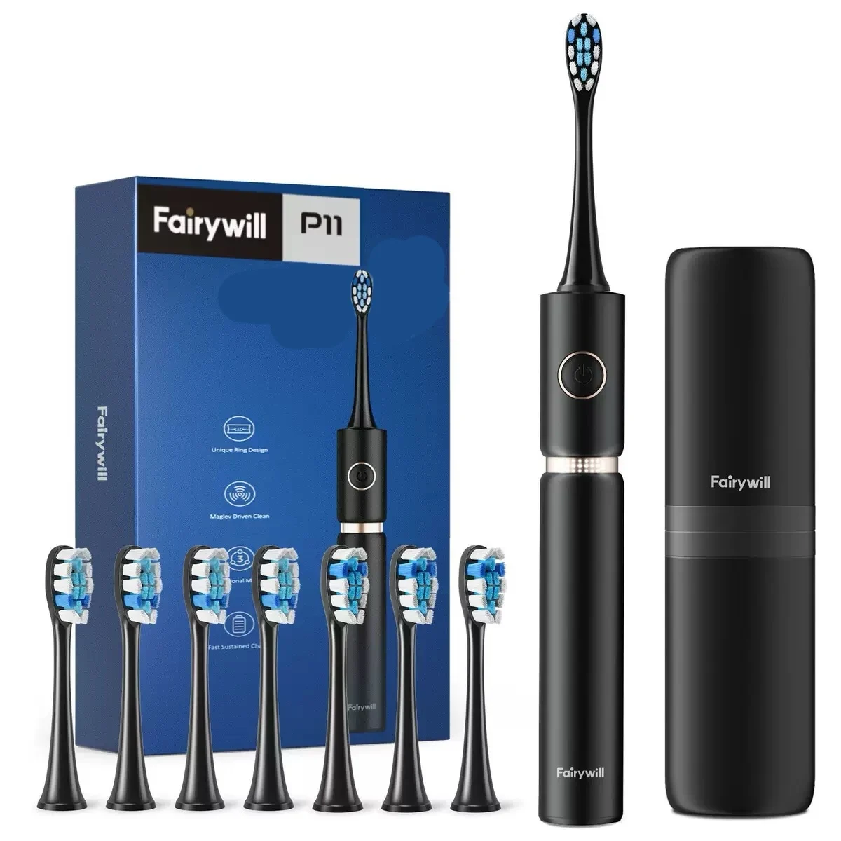 Fairywill P11 T9 P80 Electric Toothbrush Heads Compatible with Fairywill P11 T9 P80 Electric Toothbrush，4/8/16pcs
