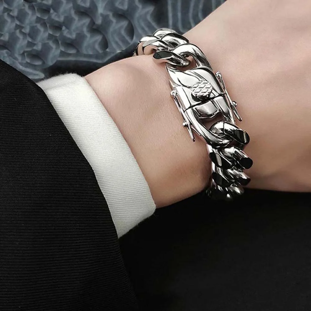 Top Quality Stainless Steel Miami Curb Cuban Chain Bracelet Hip Hop Rocker Women Mens Unisex Jewelry 8/10/12/14mm