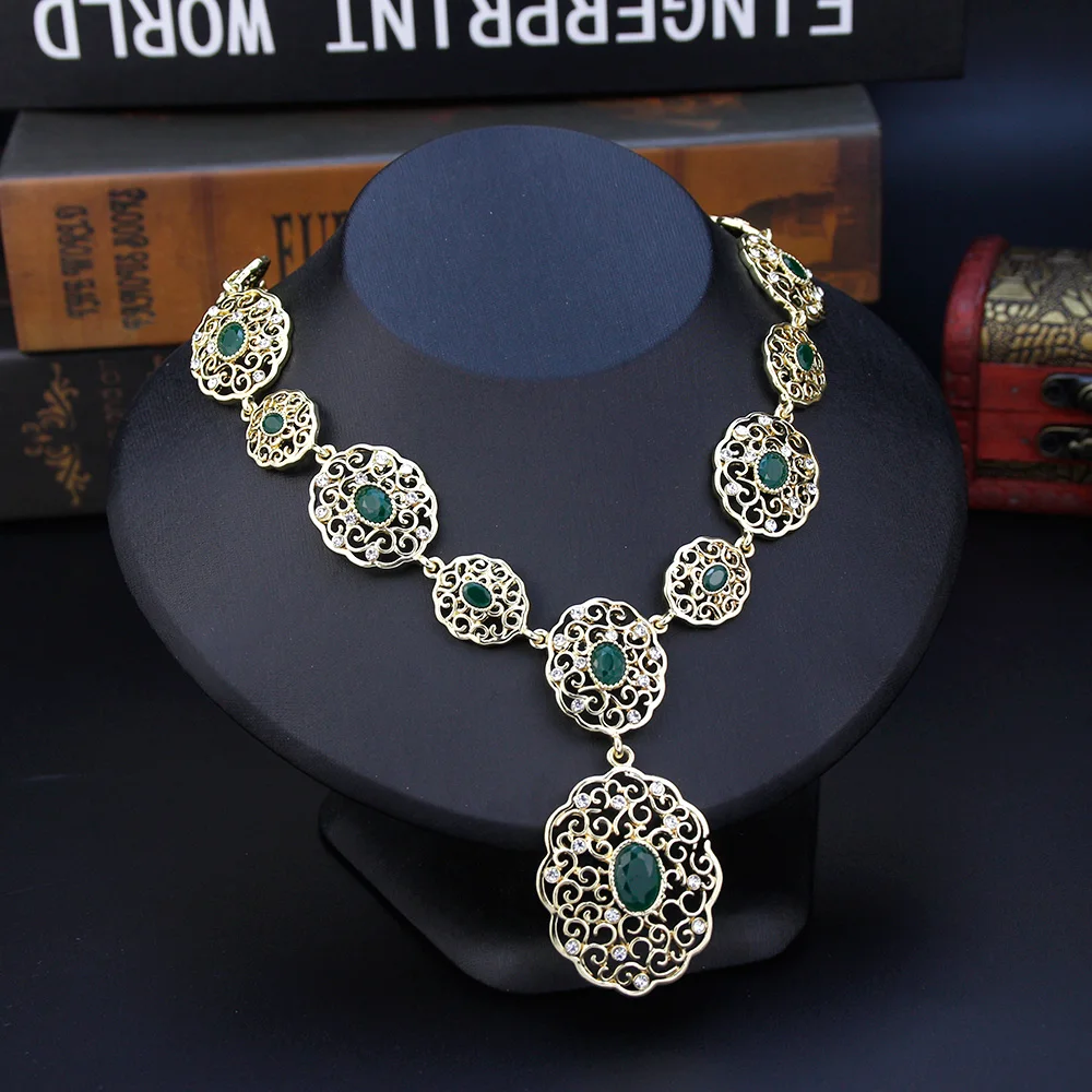 Sunspicems Gold Color Morocco Choker Necklace For Women Arabic Bride Wedding Jewelry
