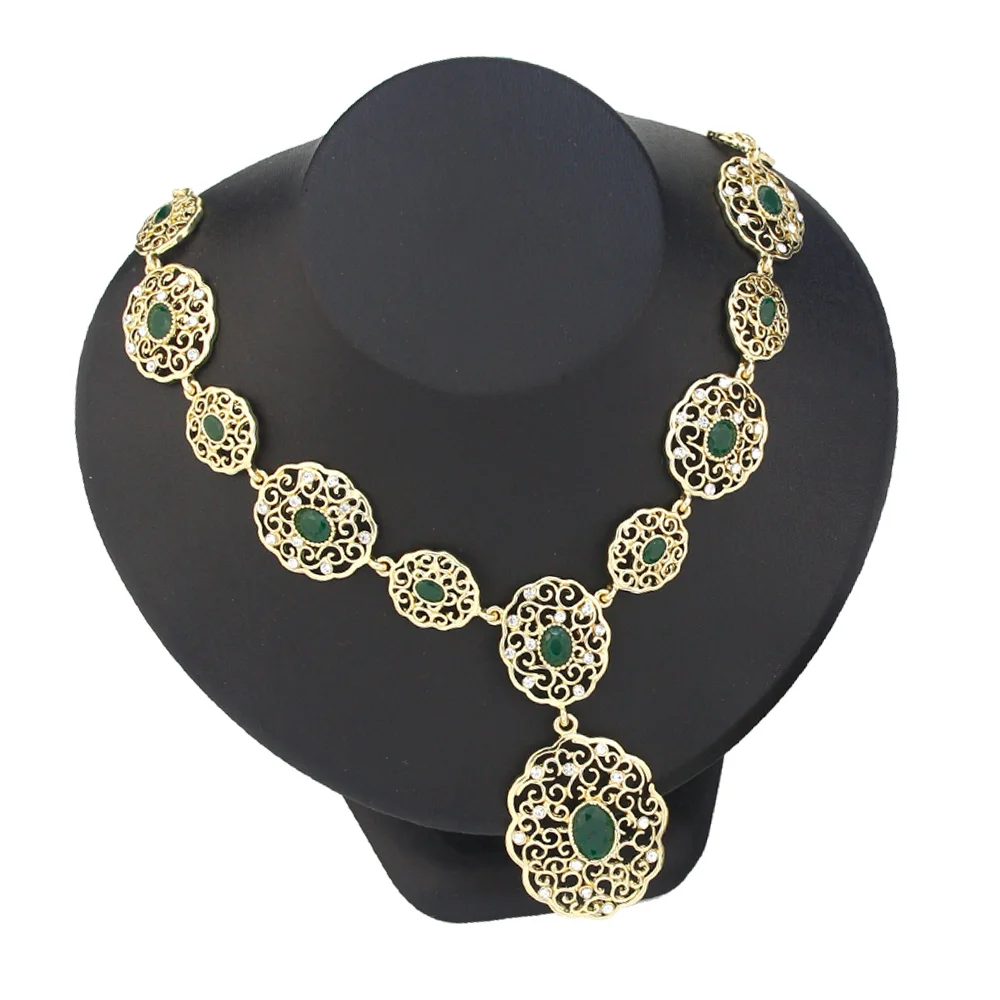 Sunspicems Gold Color Morocco Choker Necklace For Women Arabic Bride Wedding Jewelry