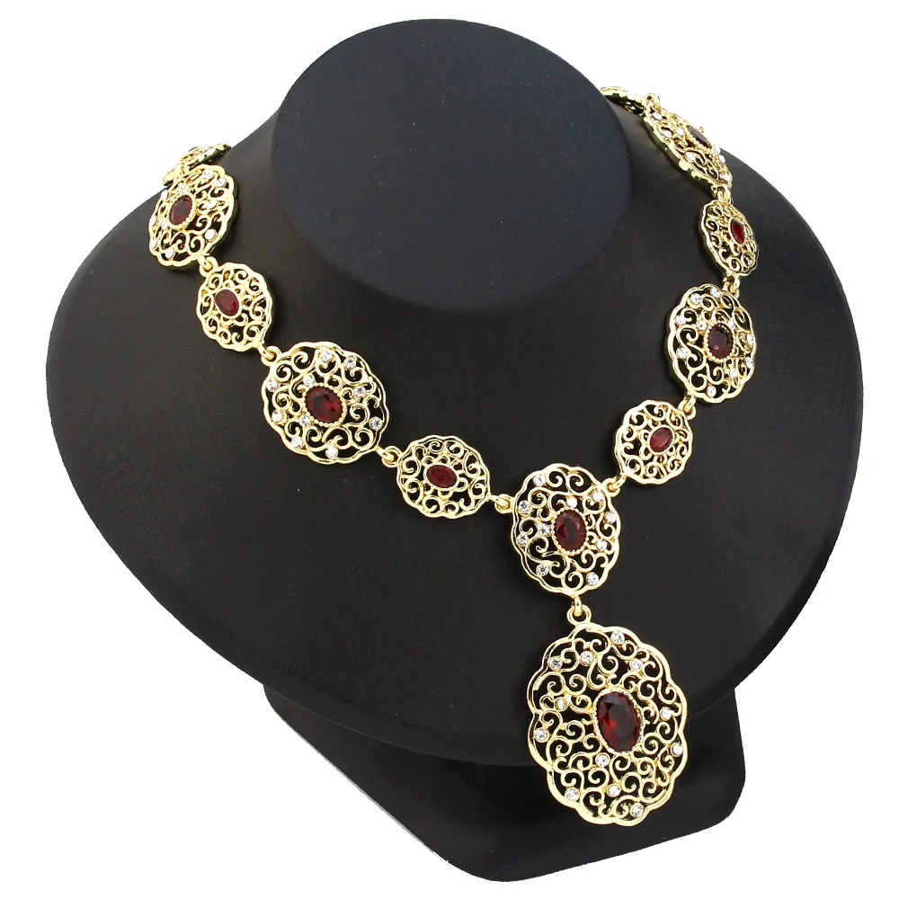 Sunspicems Gold Color Morocco Choker Necklace For Women Arabic Bride Wedding Jewelry
