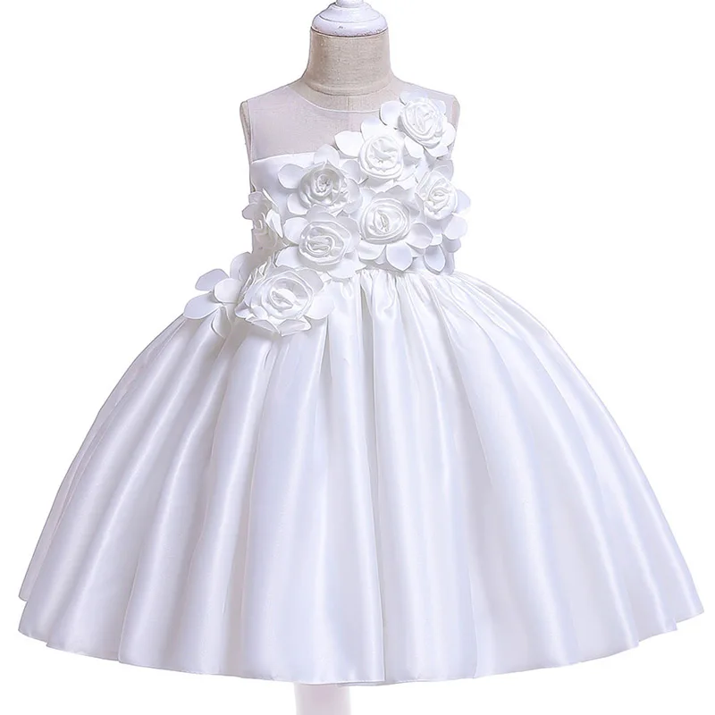 Elegant Flower Girls Christmas Party Dresses For Pageant Formal Wedding Gown Kids Girl Clothes Children Princess Birthday Dress