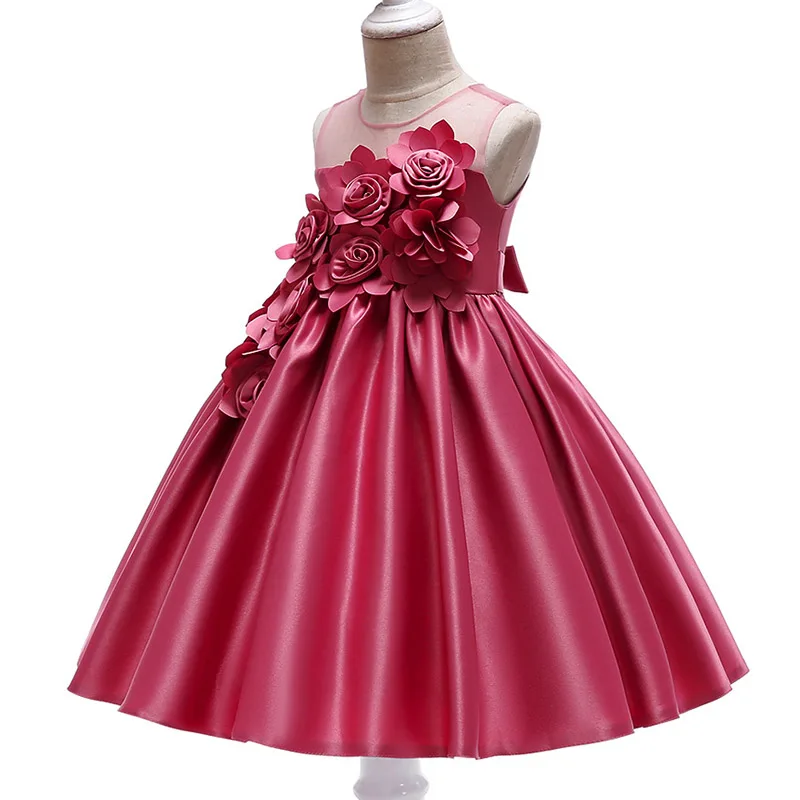 Elegant Flower Girls Christmas Party Dresses For Pageant Formal Wedding Gown Kids Girl Clothes Children Princess Birthday Dress