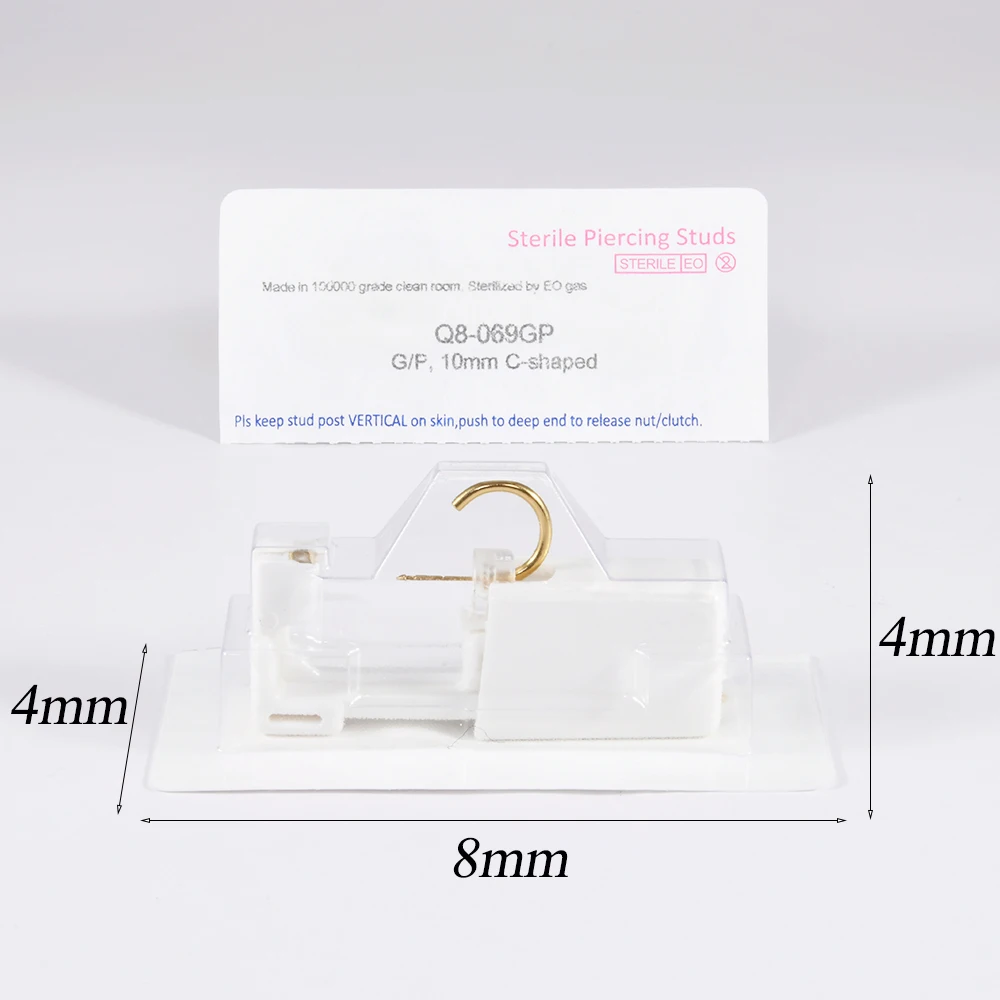 16pcs/Box Disposable Ear Piercing Gun Hoop 316L Steel 24K Gold Plated Ear Hoop Piercer Machine For Adult Kids Jewelry Wholesale