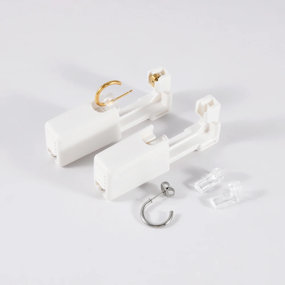 16pcs/Box Disposable Ear Piercing Gun Hoop 316L Steel 24K Gold Plated Ear Hoop Piercer Machine For Adult Kids Jewelry Wholesale