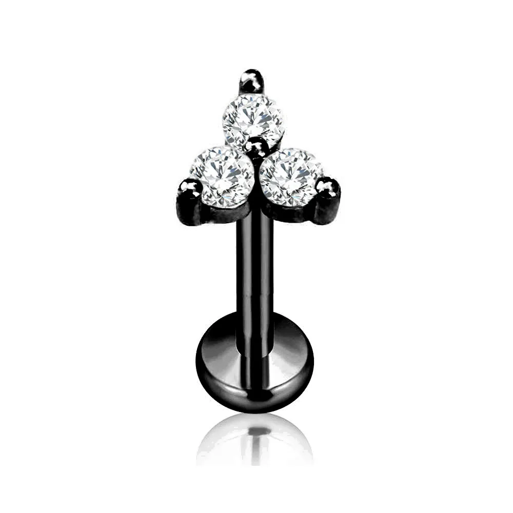 ASTM F136 G23 Titanium Flower Petals Threadless Piercing Daith Conch Tragus Flat Back Earring Pin Push in Lip Stud 16G 18G 20G