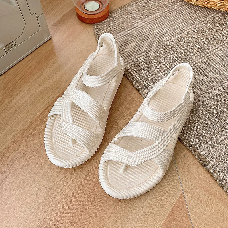 Men's Beach Sandals Summer Vacation EVA Non-Slip Straw Sandals Fashion Couple Flip Flops Soft Outdoor Breathable Casual Shoes