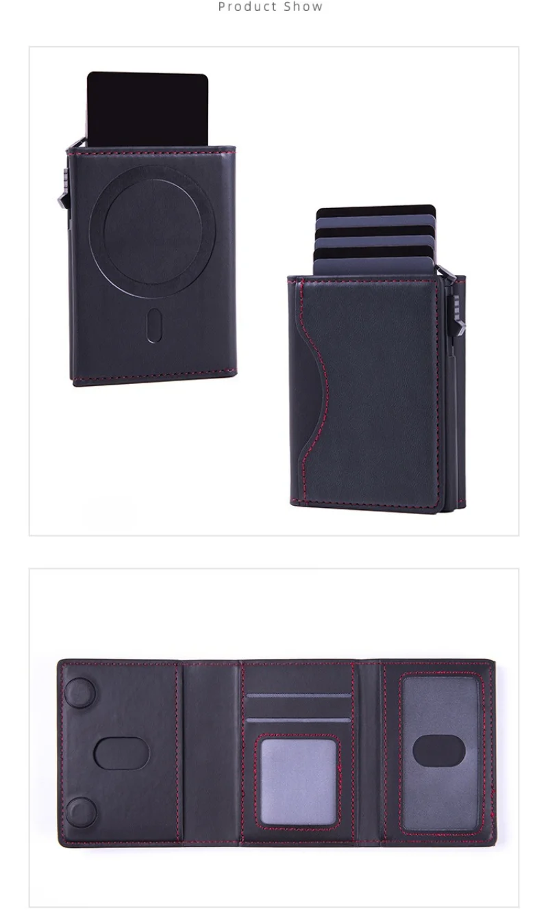 Luxury Magnetic For Magsafe Elastic Leather Wallet Card Holder Case For iPhone 16 15 Pro Max 14 13 S24Ultra Card Slots Bag Cover