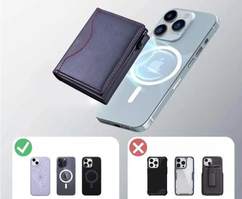 Luxury Magnetic For Magsafe Elastic Leather Wallet Card Holder Case For iPhone 16 15 Pro Max 14 13 S24Ultra Card Slots Bag Cover