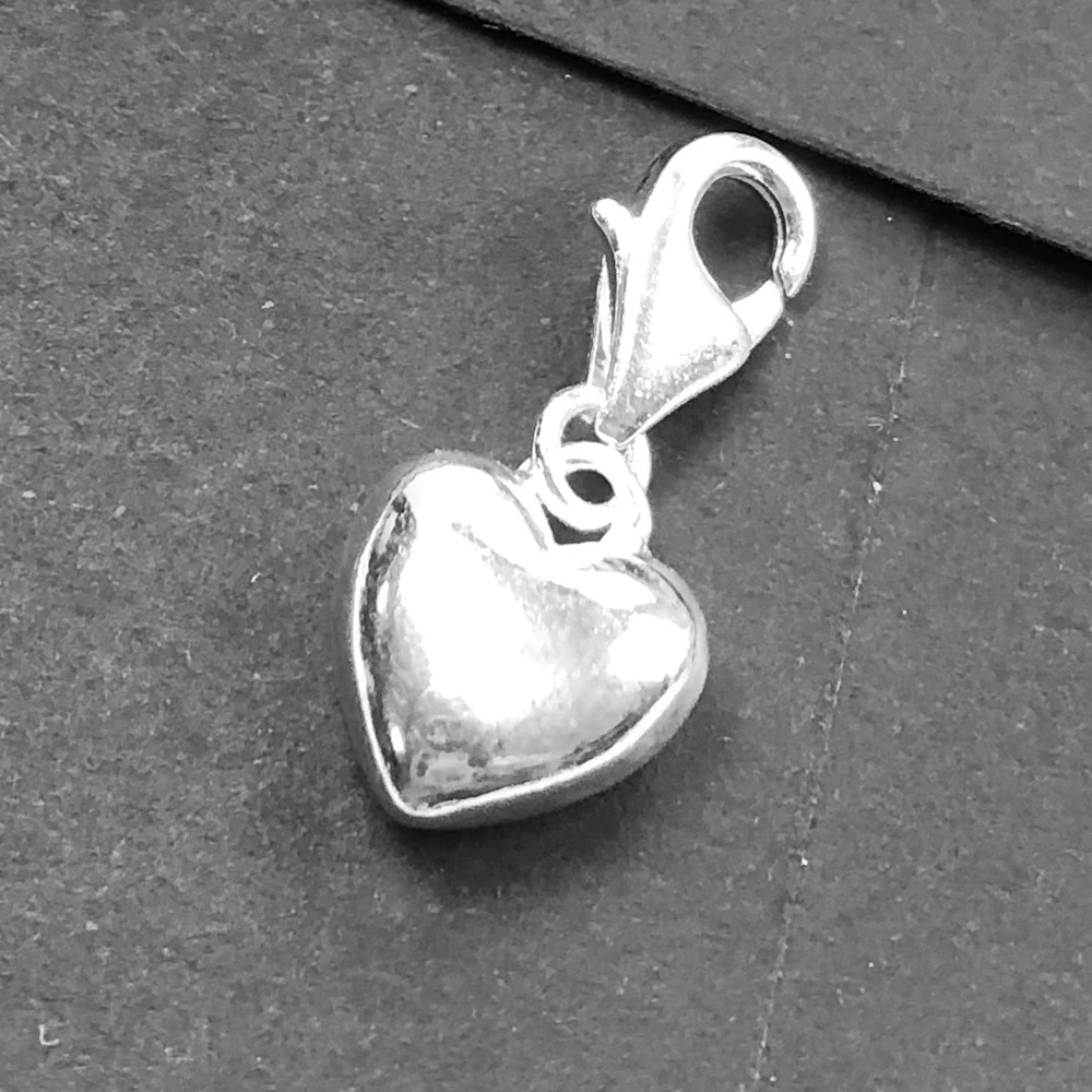 Heart 925 Sterling Silver Dangle Charm Pendant DIY Handmade Fashion Jewelry Findings Romantic Accessories For Women