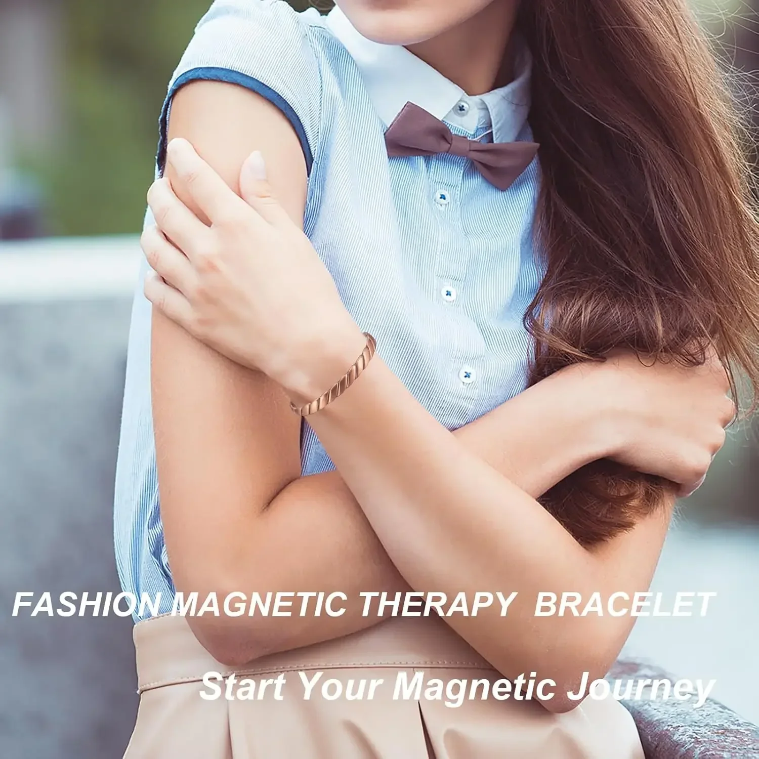 ARADOO Copper Bracelets for Women Pure Copper Magnetic Cuff Bracelet Jewelry Gifts