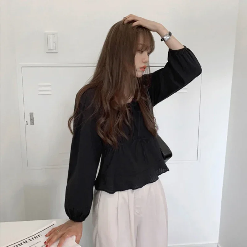 New 2024 Spring Linen Cotton Women's Shirt Casual Girls White Women Blouse Long Sleeve Korean Woman Tops Soft Clothes 11700