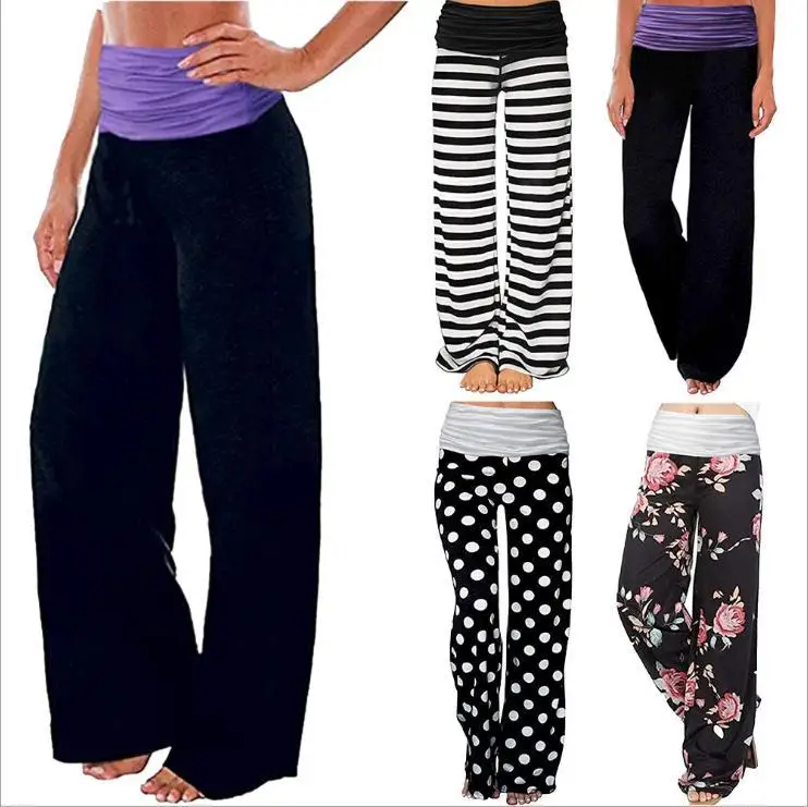 2024 Europe and the United States home new women's stitching yoga pants baggy casual pants pants pants