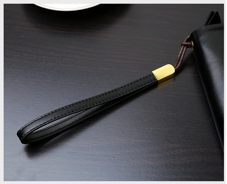 Vintage Men Clutch Bag Leather Long Purse Double Zipper Business Wallet For Husband Gift Black Brown Male Casual Handy Bags