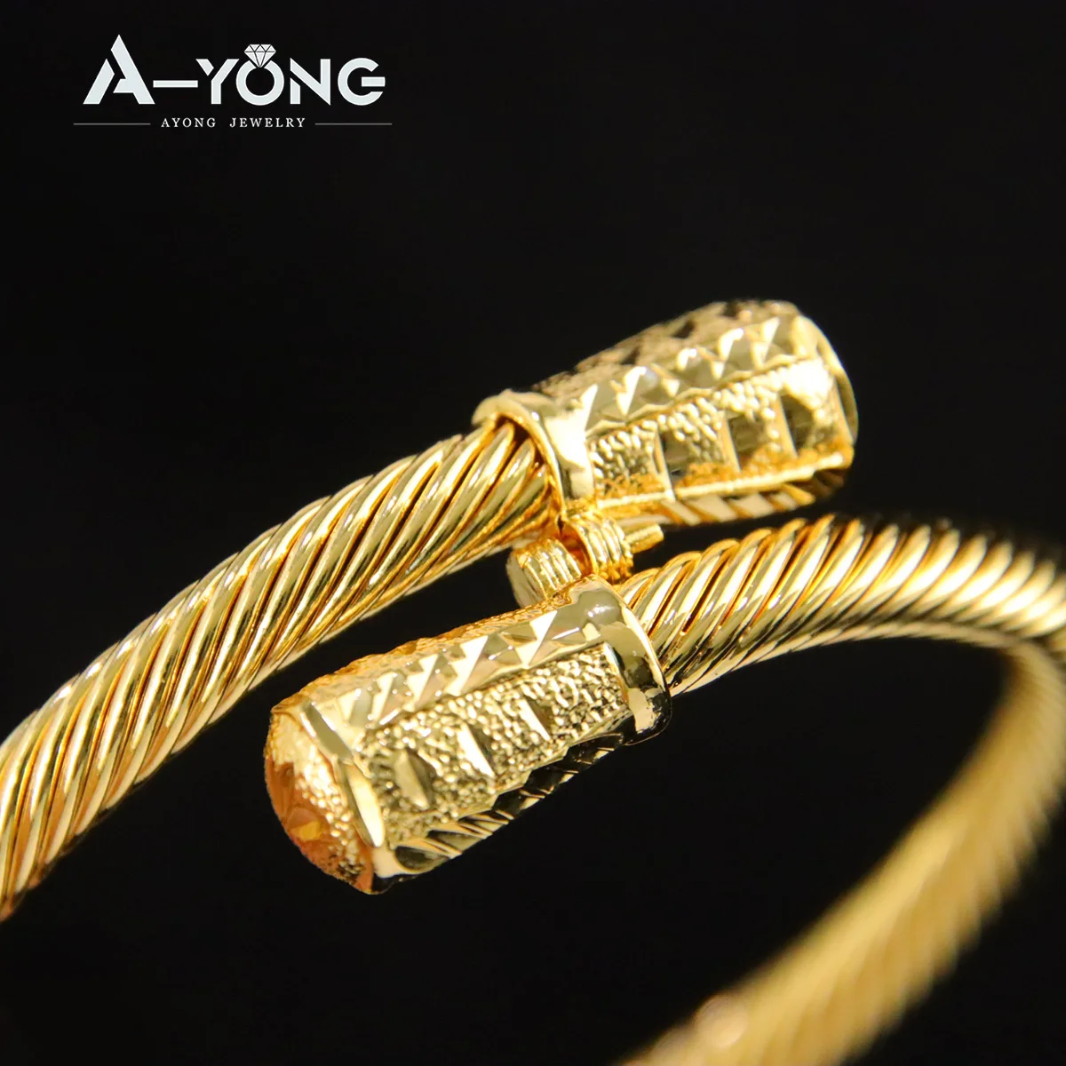 Dubai Gold Plated Cuff Bracelets 21k Gold Color Luxury Saudi Bridal Wedding Bangles Turkish Women Wedding Party Ramadan Jewelry