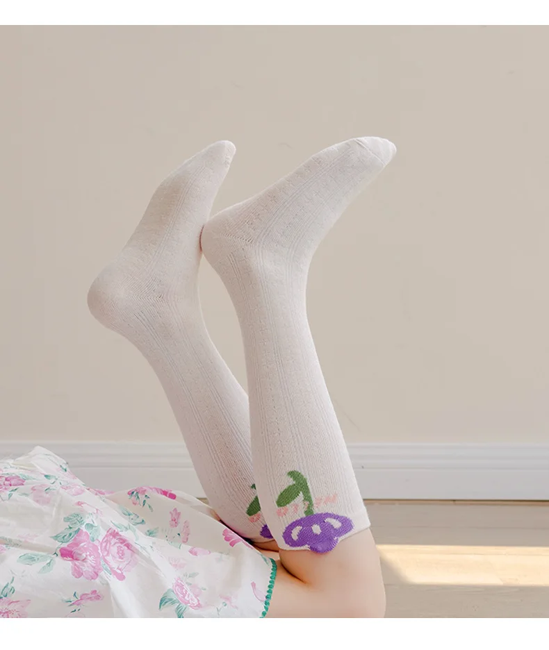 3 Pairs Baby Long Socks Girls Floral Socks Spring Autumn Girls Socks Children Cotton Socks for 1-12Y