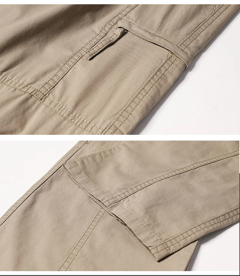 High Quality Men's Trousers Cargo Pants Zipper Pockets Elastic Waist with Banding Casual Sports Hiking Training Dungarees