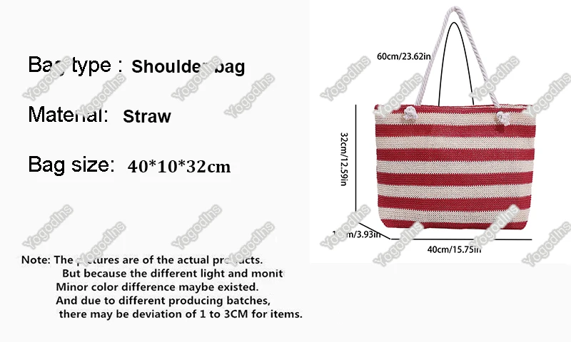 Ladies Summer Daily Bag Straw Shoulder Bag Trendy Color Contrast Beach Handbag Women Large Capacity Simple Shoulder Bag