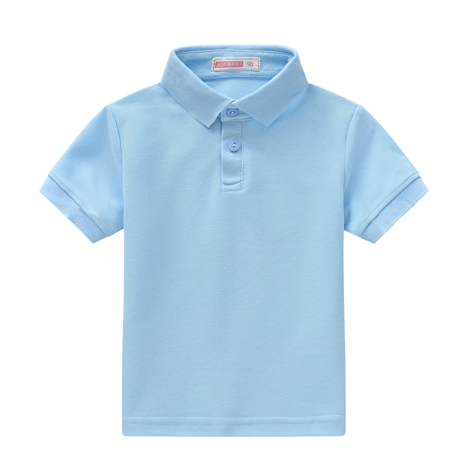 Summer Boys and Girls Solid Color Short Sleeved T-Shirt Top, Children's Fashion Lapel Short Sleeved Polo Shirt, Formal Student O